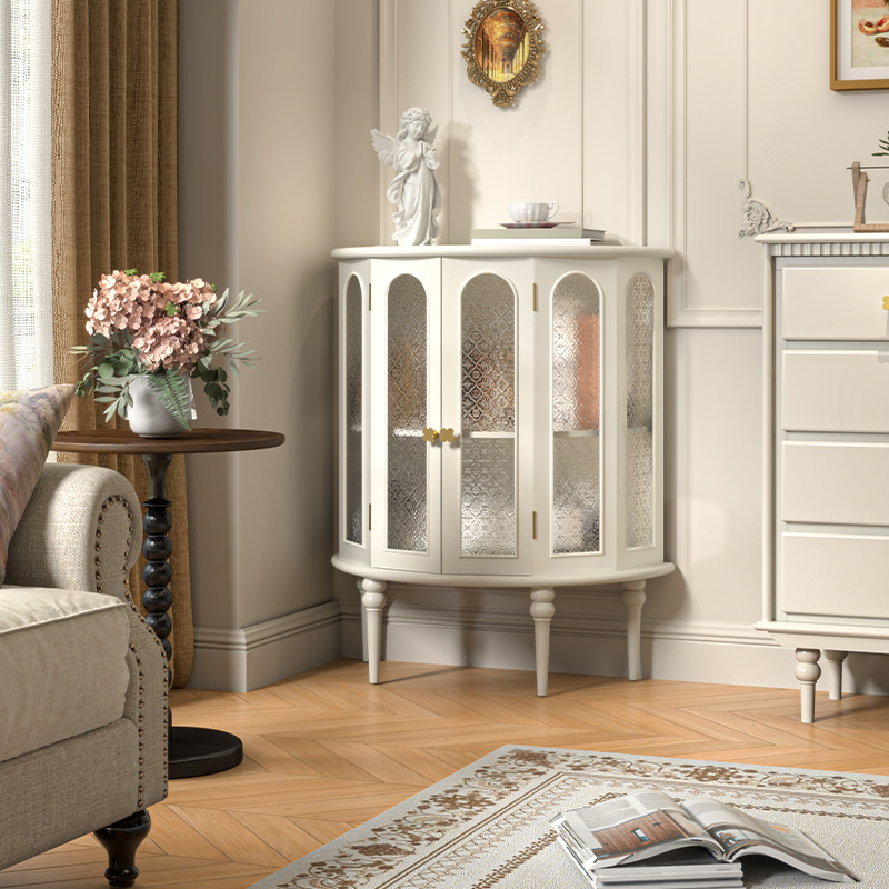 法式奶油风实木客厅靠墙一体储物柜玄关收纳柜子置物柜家用酒柜,住宅家具,酒柜,淘宝优惠券,粉丝福利购,淘宝优惠卷