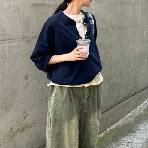 七分袖套头简约卫衣棉女T恤卫衣