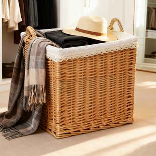 大号脏衣篓脏衣篮藤编脏衣服收纳筐方形柳编洗衣框玩具编织箱家用