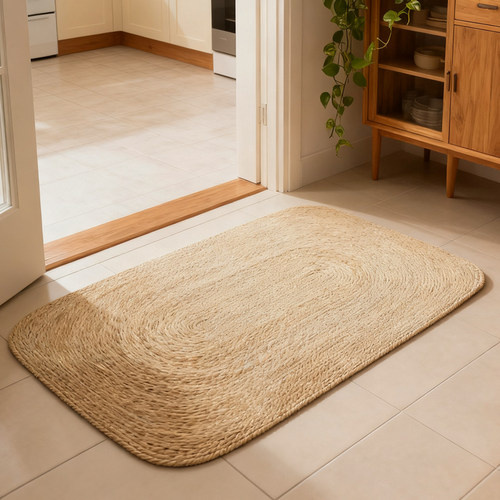 天然无漆蒲草编织地垫方形入户门口椭圆客厅沙发地毯圆形阳台铺地