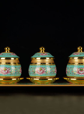 供水杯供盘香炉家用套装摆件莲花香炉水果盘供灯供杯供瓶一套