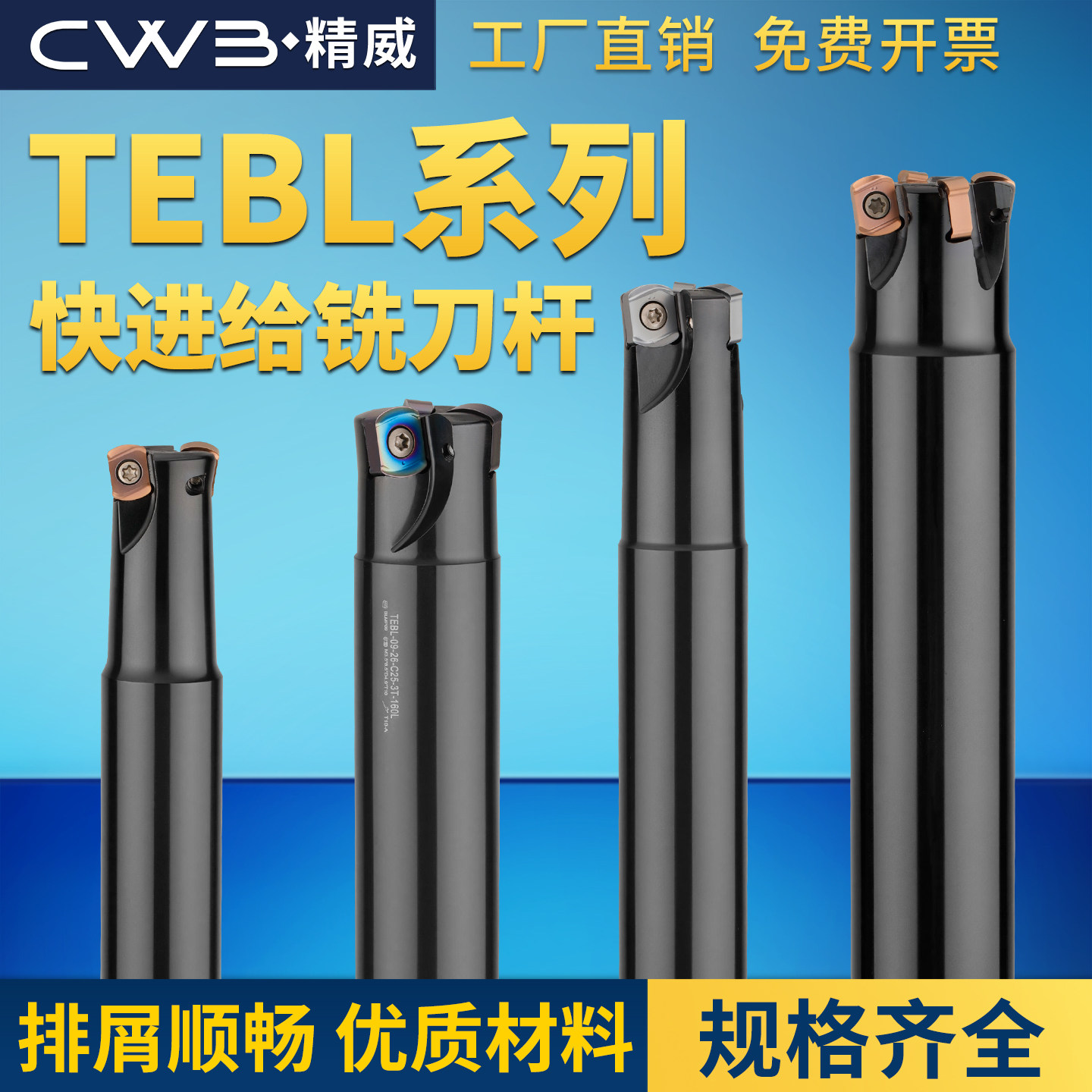 TEBL06/09快进给抗震数控铣刀杆开粗面铣刀盘刀杆配BLMP0603R刀片 - 实物图