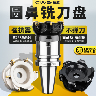 EMRW R6铣刀装 R6圆刀片开粗圆刀头 EMR圆鼻面铣刀盘铣面刀头R5