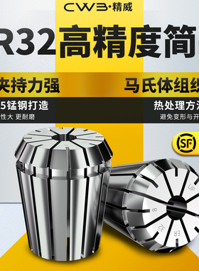 高精度ER32夹头筒夹3MM-20MM弹性夹头/嗦咀/雕刻机多孔器夹头夹套