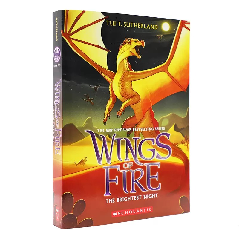 现货 英文原版 火翼飞龙5 预言龙和屠龙蛇的生死之战 Wings of Fire Book Five: The Brightest Night