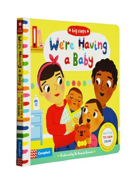 现货 英文原版 我家新添小宝宝  We're Having a Baby (Big Steps) 纸板翻翻书 2-6岁 二胎家庭
