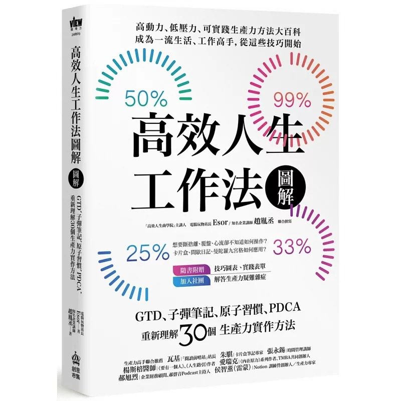 预售 高效人生工作法图解：GTD、子弹笔记、原子习惯、PDCA，重新理解30个生产力实作方法 PCuSER电脑人文化 赵胤丞