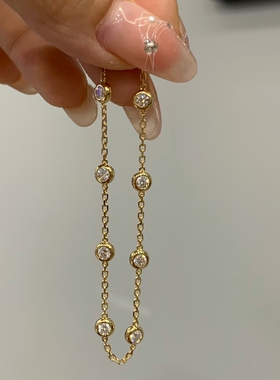 单粒10分泡泡手链18k~ Round cut lab diamond bracelet 0.8ctw