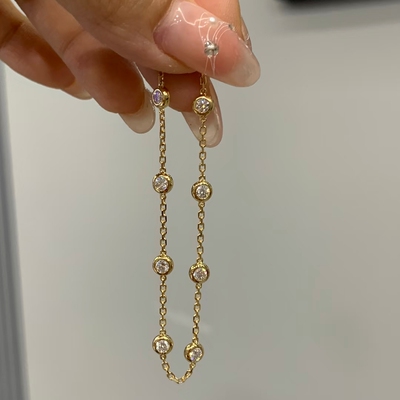 10分泡泡手链18k~ Round cut lab grown diamond bracelet 0.8ctw