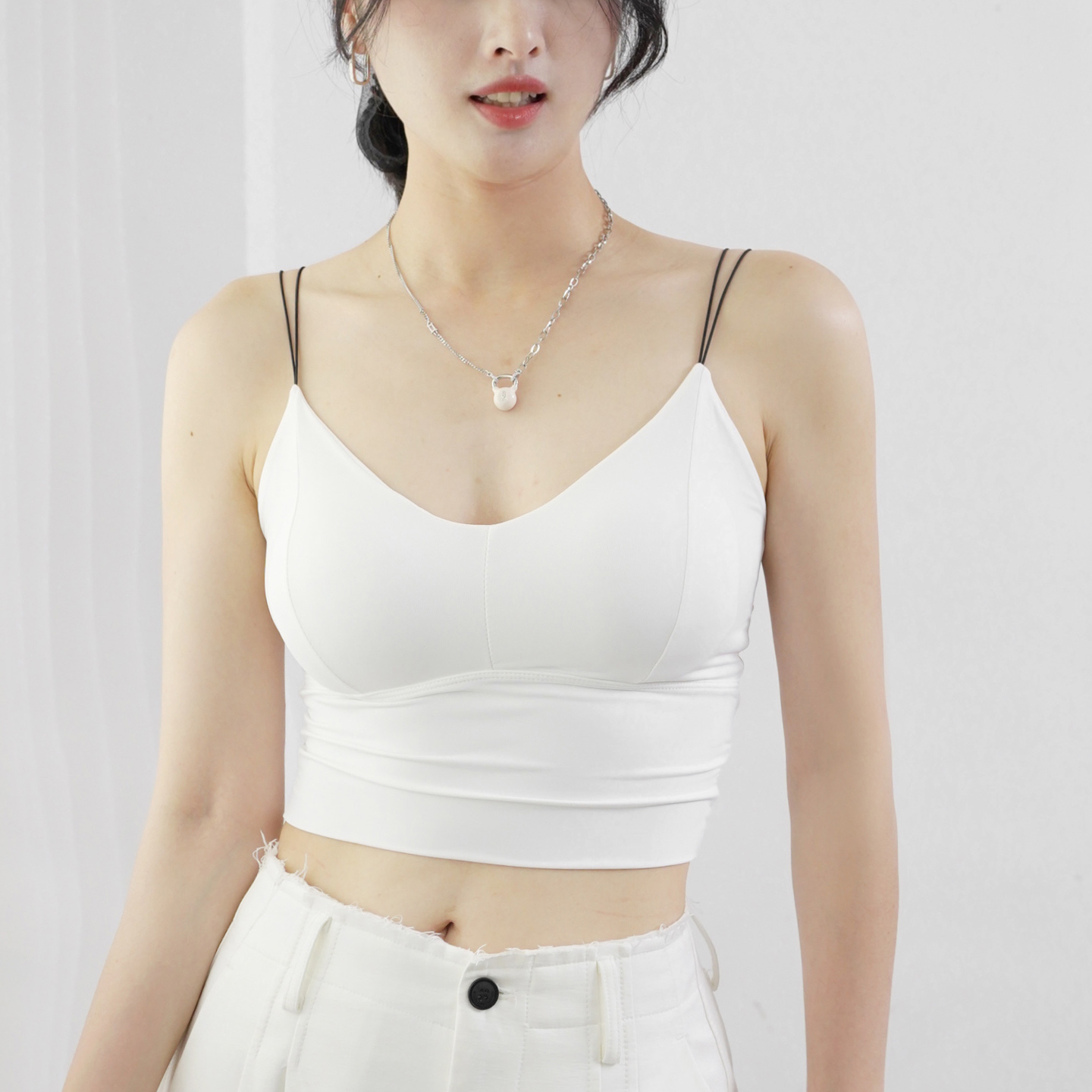 薄款冰丝吊带背心女法式性感无钢圈美背抹胸小胸聚拢打底裹胸上衣