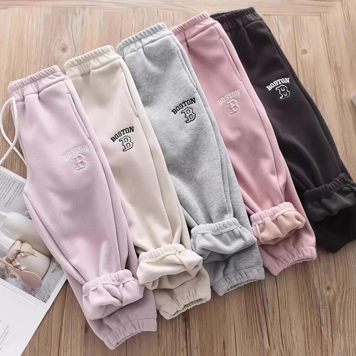 百搭儿童保暖运动裤一体绒卫裤