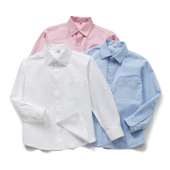 外套上 2026牛津纺衬衣表演男女童全棉中大童装 儿童纯棉长袖 白衬衫