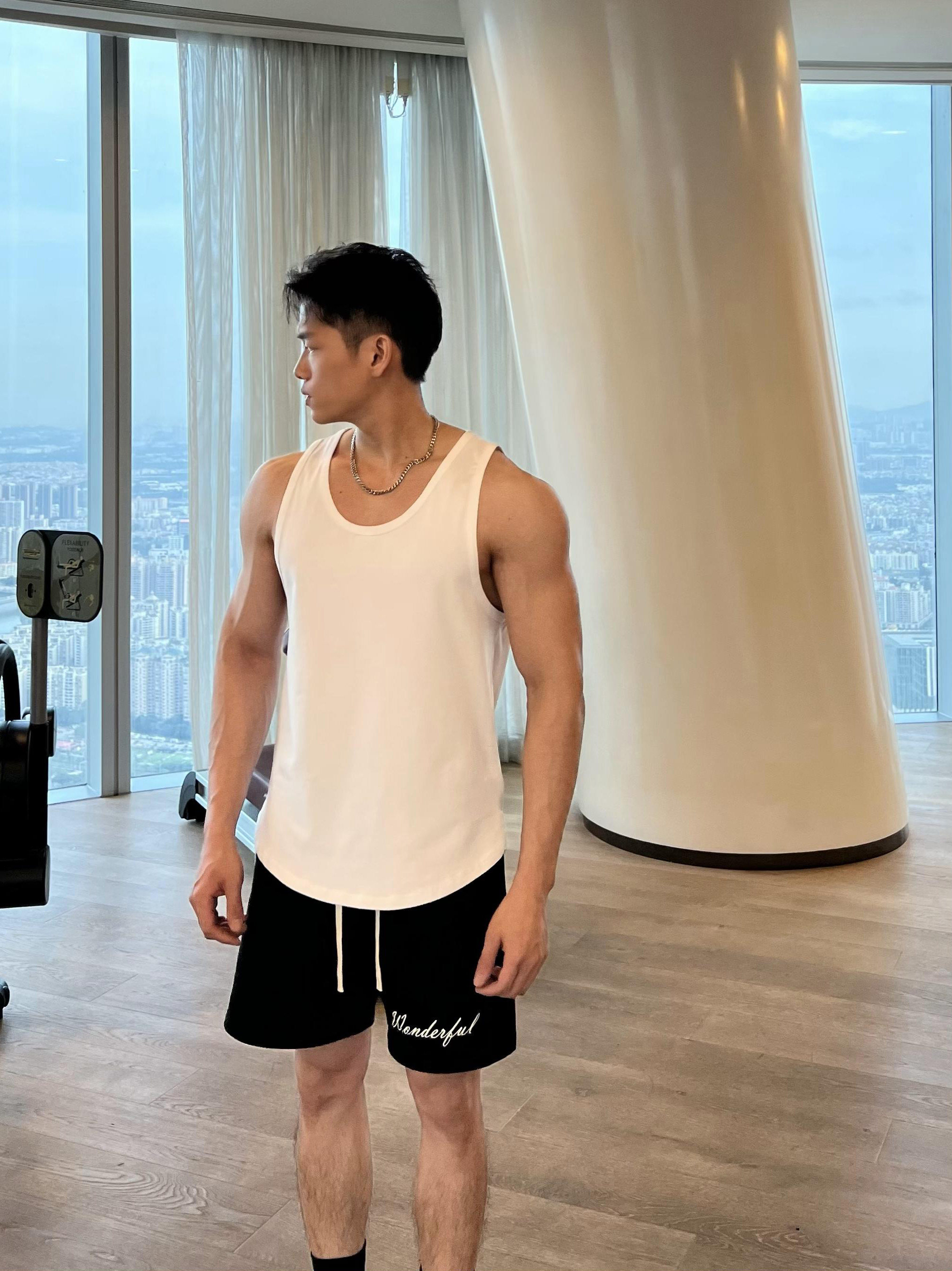 FITNESS VEST MENS SUMMER TRAINING LOOSE BASKETBALL RUNNING YOGA MUSCLE AMERICAN STRETCH TIDE SPORTSWEAR TOP