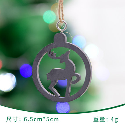 港恒圣诞树装饰品 木质雪花麋鹿雪人挂件挂饰 花环藤条装饰用品