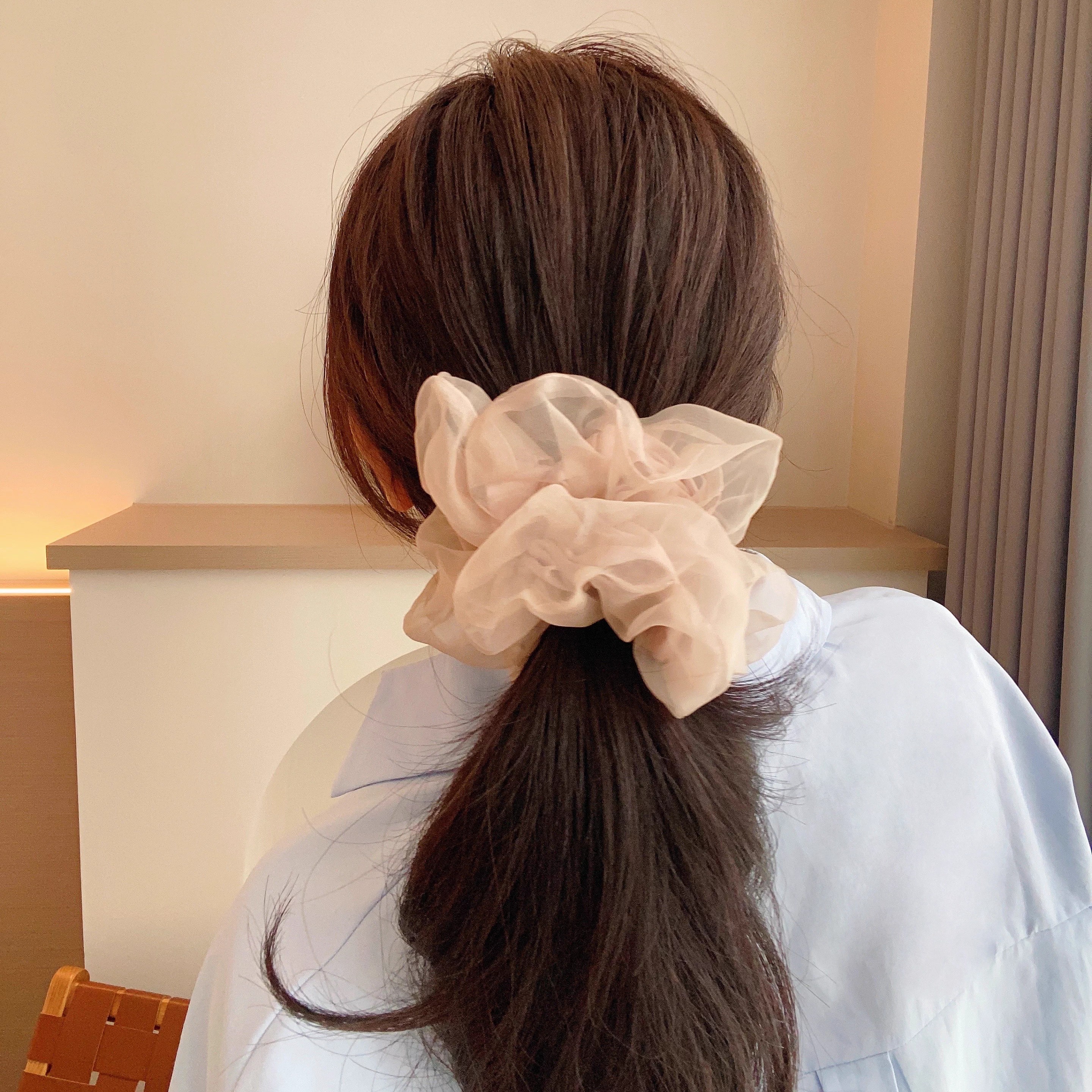 双层欧根纱发饰甜美温柔大肠发圈