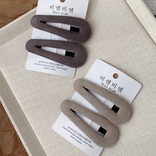 超大号~發家韩国东大门秋冬气质丝绒发夹边夹水滴BB夹侧边刘海夹