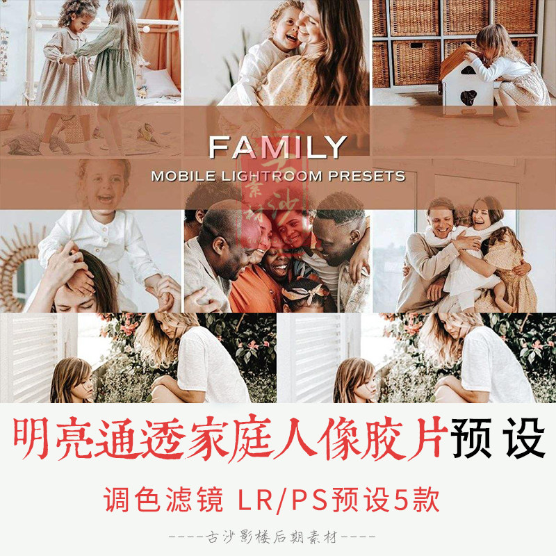 0239-LR+PS预设 明亮通透家庭人像后期胶片预设+APP预设 5款