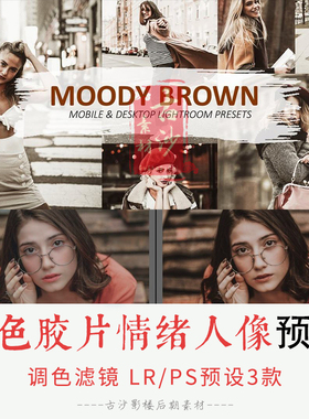 0323-LR+PS预设 棕色胶片情绪人像Insta滤镜LRPS预设手机APP滤镜