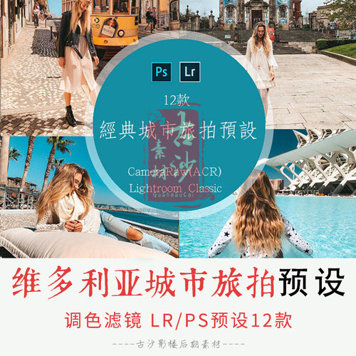 0291-LR+PS预设 维多利亚城市旅拍Lightroom预设+手机版预设 12款