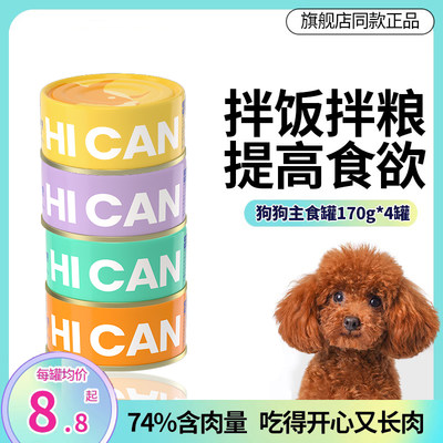 海洋之星狗狗罐头主食拌狗粮罐头幼犬三文鱼营养品零食全价170g*4