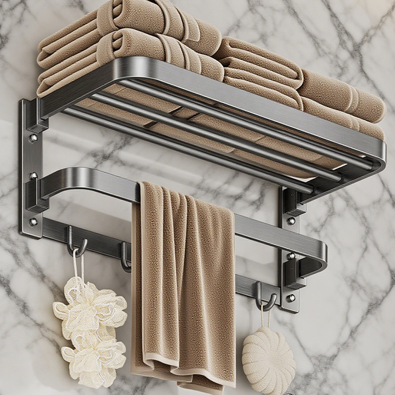 304不锈钢枪灰水镀毛巾架免打孔酒店加厚浴巾架卫生间置物架壁挂,家庭/个人清洁工具,毛巾挂/毛巾架,淘宝优惠券,粉丝福利购,淘宝优惠卷