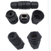 M25CAT5CAT6面板对接屏蔽网络线超防水连接器 六类以太网RJ45接头