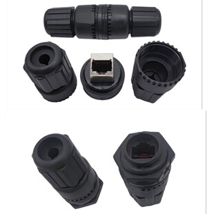 M25CAT5CAT6面板对接屏蔽网络线超防水连接器 六类以太网RJ45接头