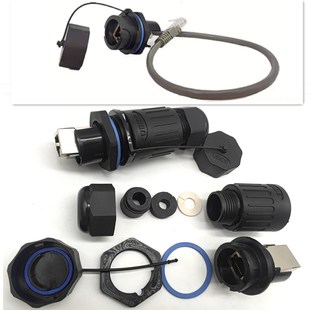 LWC ZKY41以太网转接中继插座F71RA网络线直通头防水连接器 RJ45
