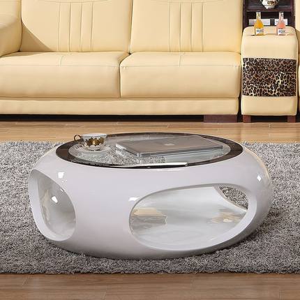 简约钢化玻璃茶几圆形小茶桌现代创意个性客厅北欧电视柜组合家具