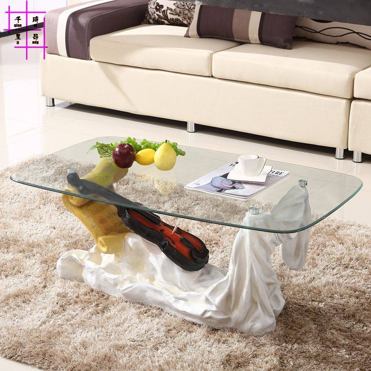 吉他茶几简约现代钢化玻璃家具个性小户型时尚创意客厅小提琴茶几