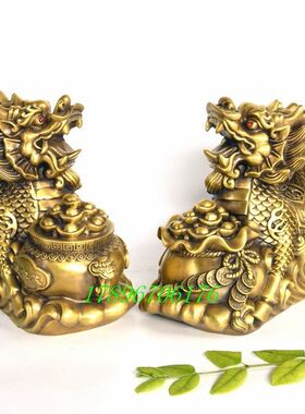 黄铜麒麟镇宅招财客厅门厅