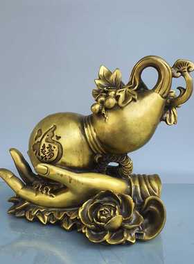 酒柜装饰佛手纯铜工艺品