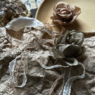 柴夫工作室 INS风干枯玫瑰花朵绑带项链复古气质温柔锁骨链 X856