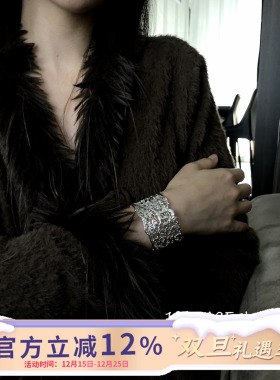 法式宫廷雕花镂空开口手镯