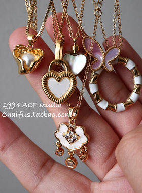 韩系甜酷风几何吊坠钛钢项链