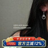 柴夫工作室 R134 港风通勤简约不规则锆石耳环小众优雅精致耳钩