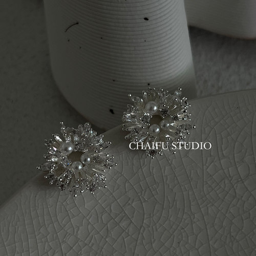 韩式时尚太阳花几何珍珠