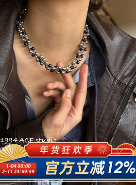 INS欧美朋克金属圆球颈链