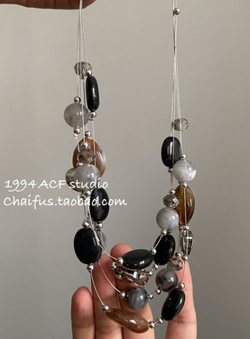 港风复古流苏多层串珠项链