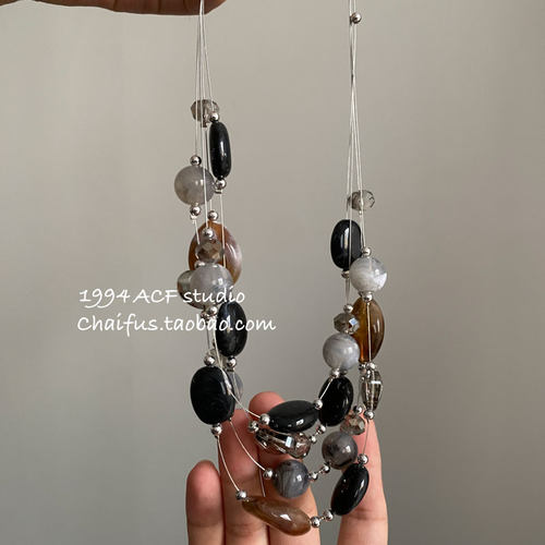 港风复古流苏多层串珠项链