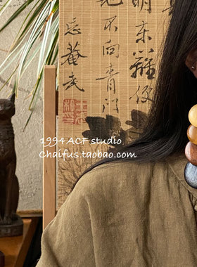 柴夫工作室/R506 港风民族个性原始木质串珠耳环复古美拉德耳钩