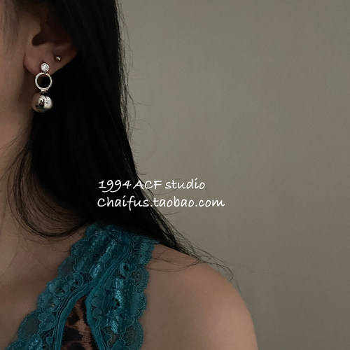 欧美简约辣妹风几何圆圈耳钉