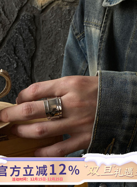 欧美中性朋克风宽版夸张戒指