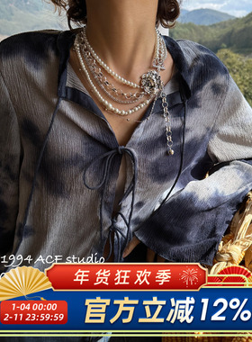 欧美宫廷风做旧液态拼接项链