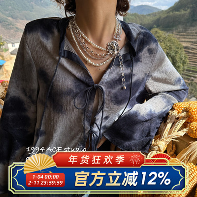 欧美宫廷风做旧液态拼接项链