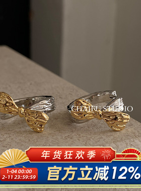 柴夫工作室/R215 法式气质温柔蝴蝶结耳扣轻奢高级感耳环