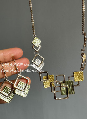 柴夫工作室/X327 千禧年末日科技感几何项链烤漆肌理感回流配饰