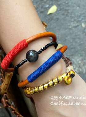 藏式民族风复古皮革手链
