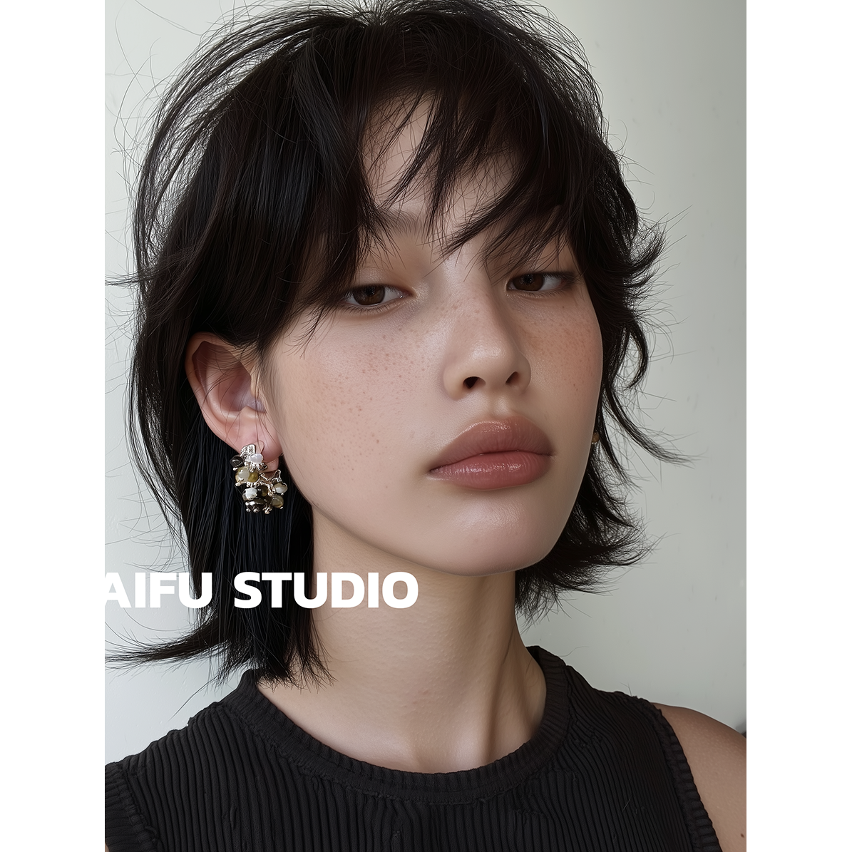 柴夫工作室/E205 美拉德复古混珠猫眼石耳钉金属重工高质感耳环,饰品/流行首饰/时尚饰品新,耳环,淘宝优惠券,粉丝福利购,淘宝优惠卷