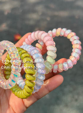 柴夫工作室/F250 韩系简约慵懒彩色电话发圈高弹力耐用少女皮筋